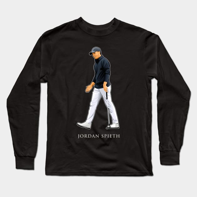 Jordan Spieth Walking Golf Long Sleeve T-Shirt by RunAndGow